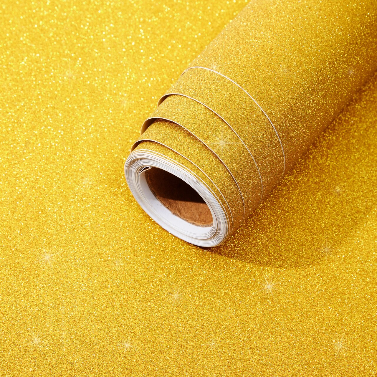 Gold Glitter Contact Paper Roll for DIY Crafts, Peel and Stick Art Decal for Scrapbooking (17.7 In x 16.5 Ft)